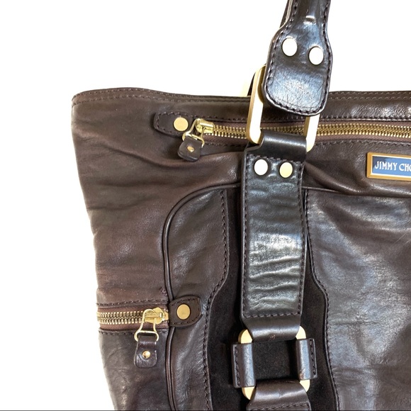 Jimmy Choo Chocolate Leather Tote - Picture 2 of 16